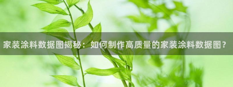 和记hj：家装涂料数据图揭秘：如何制作高质量的家装涂料数据图？