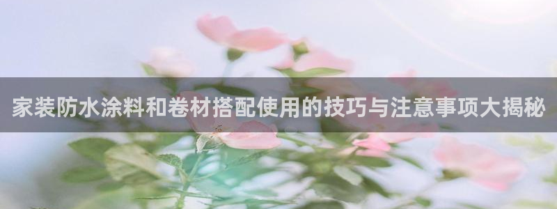 和记ag网页版：家装防水涂料和卷材搭配使用的技巧与注意事项大揭秘