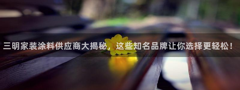 和记网页版登陆：三明家装涂料供应商大揭秘，这些知名品牌让你选择更轻松！